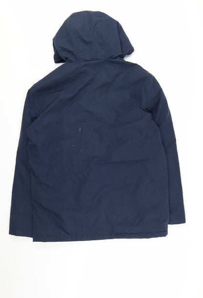 Jack & Jones Men’s Blue Hooded Parka Jacket Size L Polyester