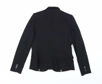 Mango Women's Black Single-Breasted Suit Jacket Size 6 Tailored Blazer