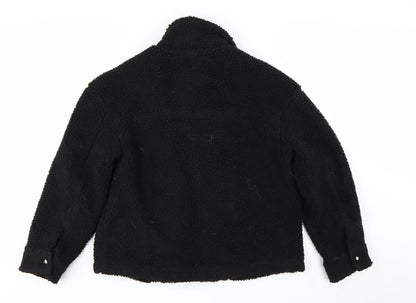 PrettyLittleThing Women Black Size 10 Biker Fleece Zip Jacket