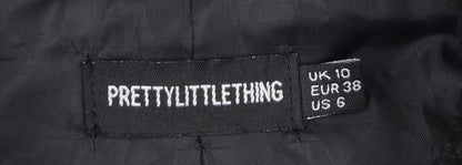 PrettyLittleThing Women Black Size 10 Biker Fleece Zip Jacket