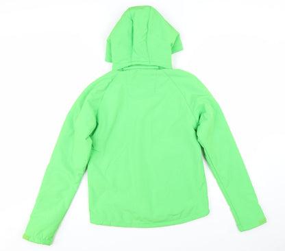 Dare2b Boys Green Soft Shell Hooded Jacket 13-14 Years Windproof Lined