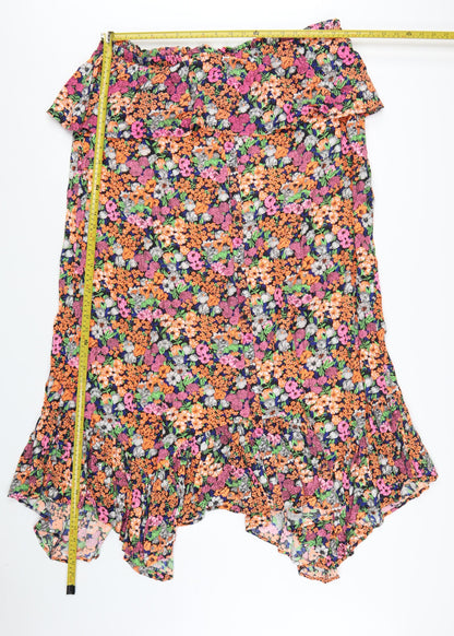 Next Women’s Multicoloured Floral A-Line Midi Dress Size 24