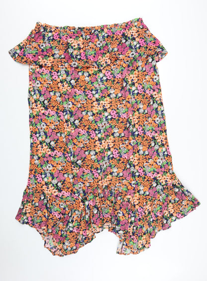Next Women’s Multicoloured Floral A-Line Midi Dress Size 24