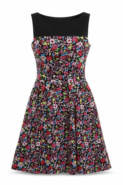 Laura Ashley Womens Multicoloured Floral Fit & Flare Silk Dress UK 12