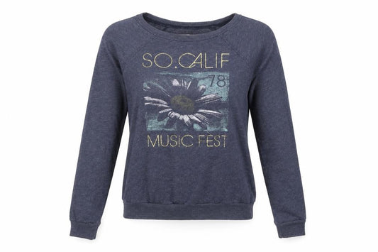 Hollister Women’s Blue Long Sleeve Music Fest Graphic T-Shirt Size S