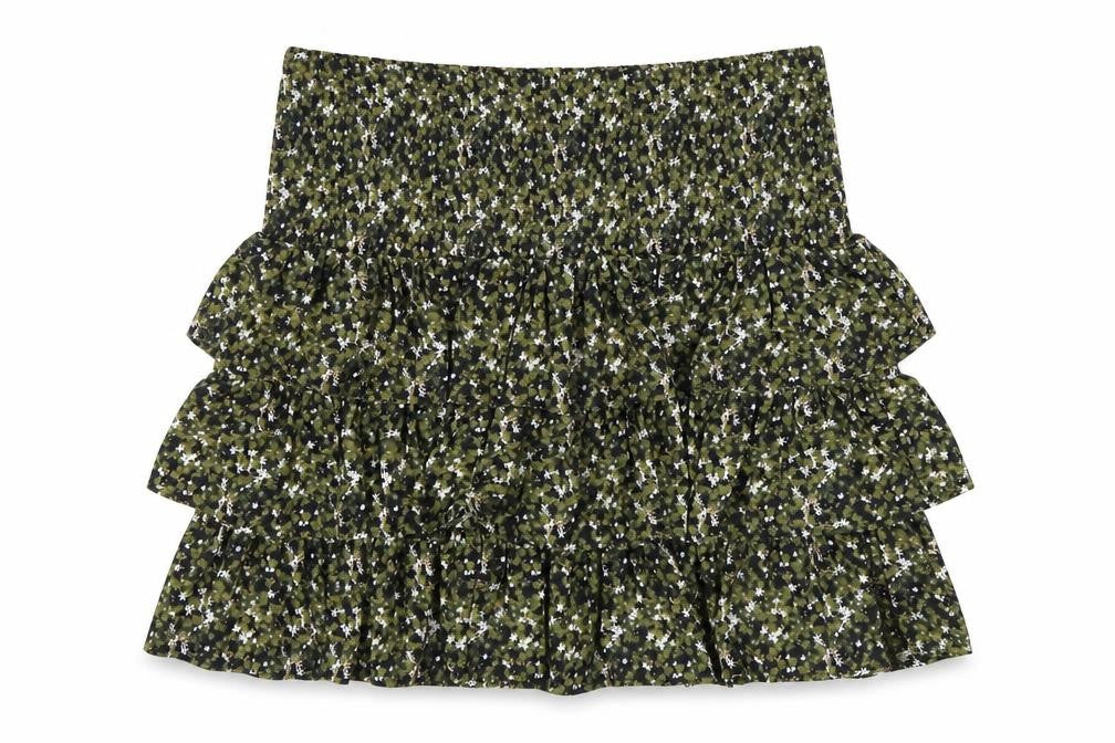Michael Kors Womens Green Floral Peasant Short Skirt M