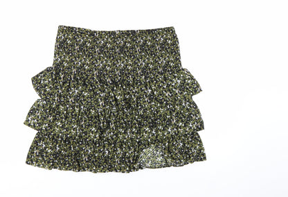 Michael Kors Womens Green Floral Peasant Short Skirt M