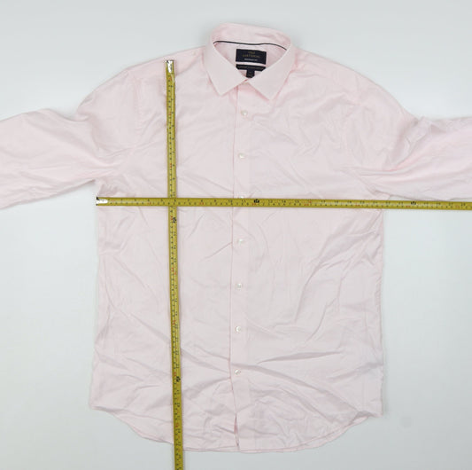 Marks and Spencer Men Pink Regular Fit 16in Collared Dress Shirt