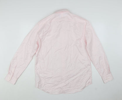 Marks and Spencer Men Pink Regular Fit 16in Collared Dress Shirt