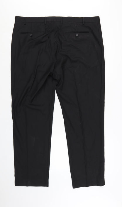 Marks and Spencer Men's Black Regular Fit Dress Trousers Size 42R