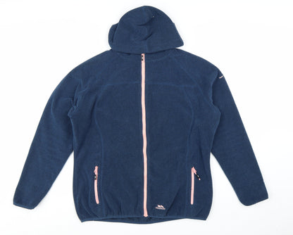 Trespass Womens Blue Fleece Hooded Jacket Size 18 Outdoor Zip Up