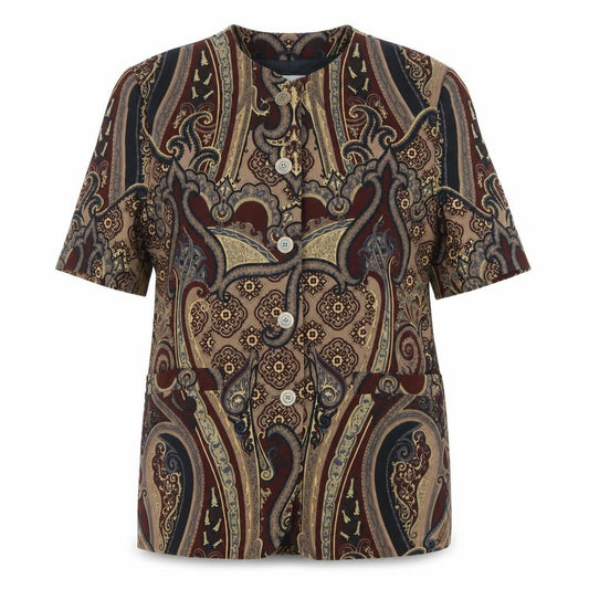 Windsmoor Women’s Brown Paisley Short Sleeve Suit Jacket Size 12