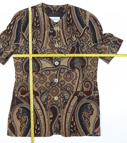 Windsmoor Women’s Brown Paisley Short Sleeve Suit Jacket Size 12