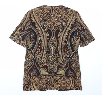 Windsmoor Women’s Brown Paisley Short Sleeve Suit Jacket Size 12