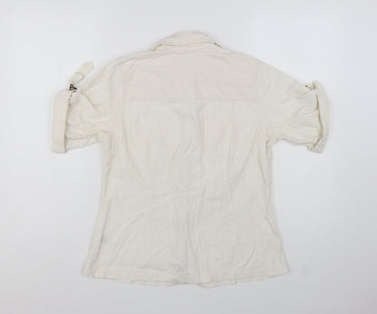 St. Bernard Beige Linen Blend Women's Size 14 Button-Up Shirt