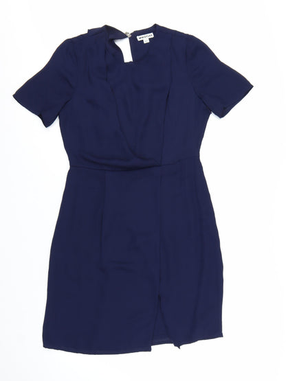 Whistles Women Blue Size 12 Shift Knee Length Dress