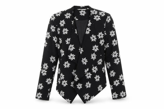 Debenhams Women Black Floral Blazer Jacket Size 12 Regular Fit