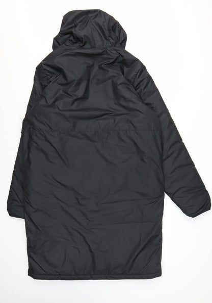 Nike Women's Black Long Hooded Parka Coat Size L