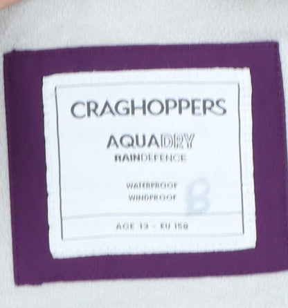 Craghoppers Boys Purple Waterproof Hooded Parka Coat Age 13