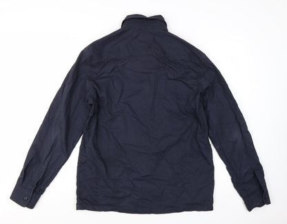 H&M Men's Blue Cotton Long Sleeve Button-Up Casual Shirt M