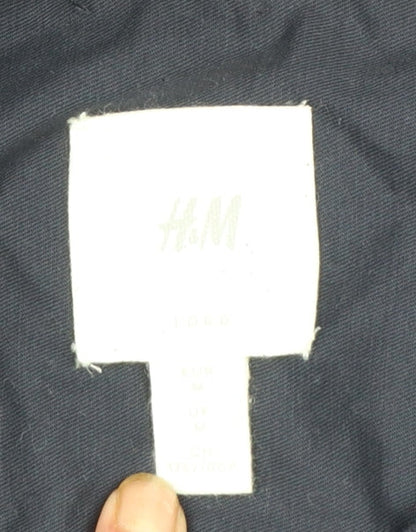 H&M Men's Blue Cotton Long Sleeve Button-Up Casual Shirt M