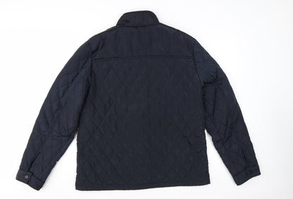 F&F Men's Blue Quilted Jacket L Regular Fit Polyester