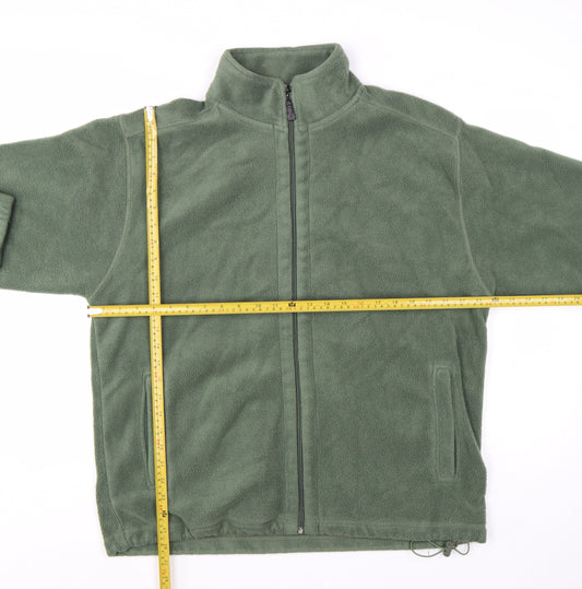 EWM Men's Green Fleece Full Zip Jacket Size M Outdoor Casual