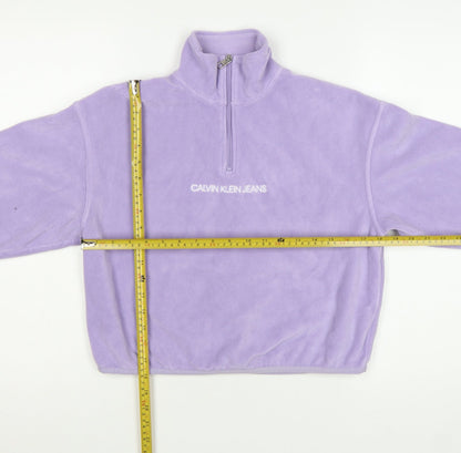 Calvin Klein Jeans Women's Purple 1/4 Zip Fleece Sweatshirt XS