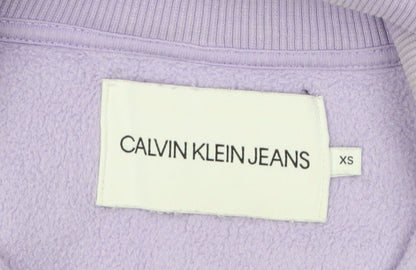 Calvin Klein Jeans Women's Purple 1/4 Zip Fleece Sweatshirt XS