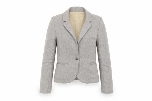 Topshop Petite Women’s Beige Houndstooth Blazer UK 8 Cotton Lined Jacket
