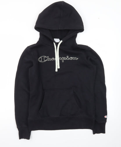 Champion Men's Black Medium Pullover Hoodie with Logo