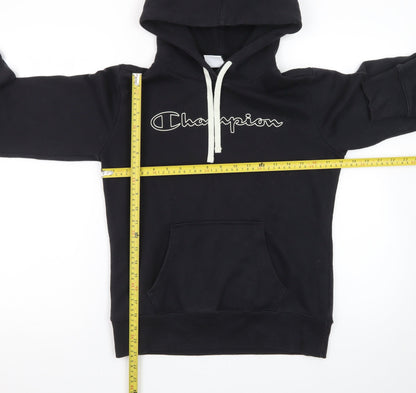 Champion Men's Black Medium Pullover Hoodie with Logo