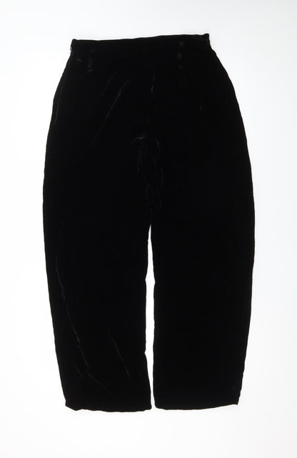 Marks & Spencer Women’s Black Velvet Viscose Silk Trousers Size 12 Short