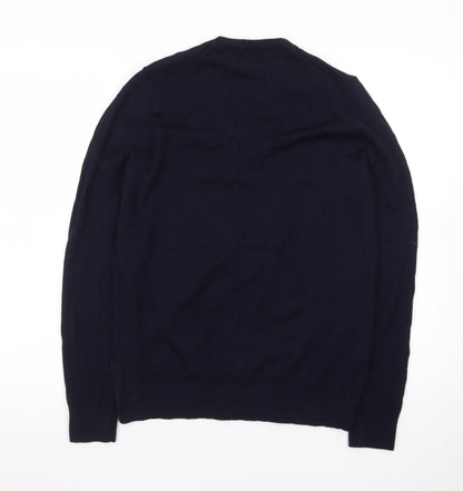 Marks and Spencer Men’s Blue Merino Wool V-Neck Jumper M