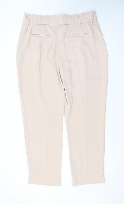 Dorothy Perkins Women Beige Chino Trousers UK 16 Elastic Waist