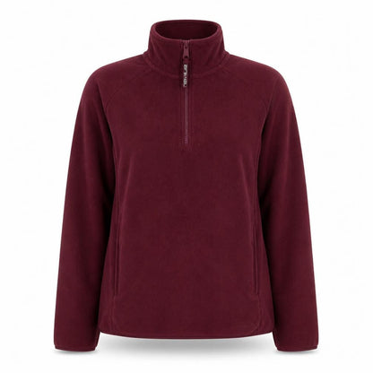 Animal Womens Burgundy Fleece 1/2 Zip Jacket UK 12