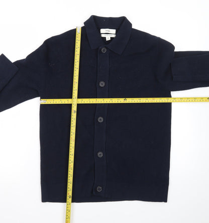 Marks and Spencer Women’s Navy Cotton Blend Collared Cardigan M