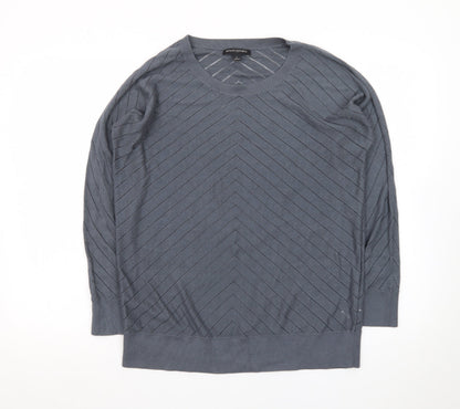 Banana Republic Women Blue L Jumper Crew Neck Long Sleeve Knit Top