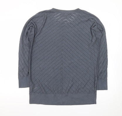 Banana Republic Women Blue L Jumper Crew Neck Long Sleeve Knit Top