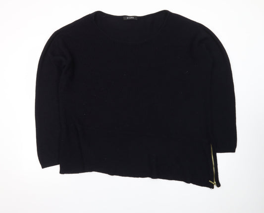 Evans Women's Black Size 22/24 Zip Accent Knit Pullover Jumper