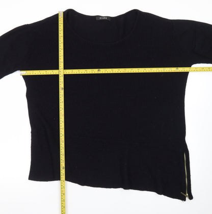 Evans Women's Black Size 22/24 Zip Accent Knit Pullover Jumper