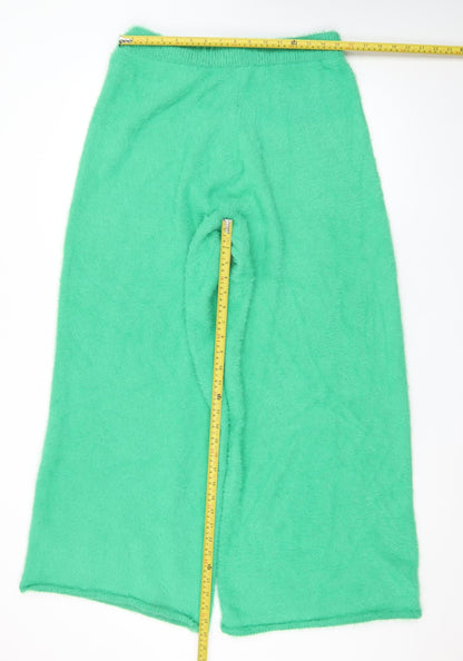 In The Style Women's Green Wide-Leg Knit Trousers Size 18