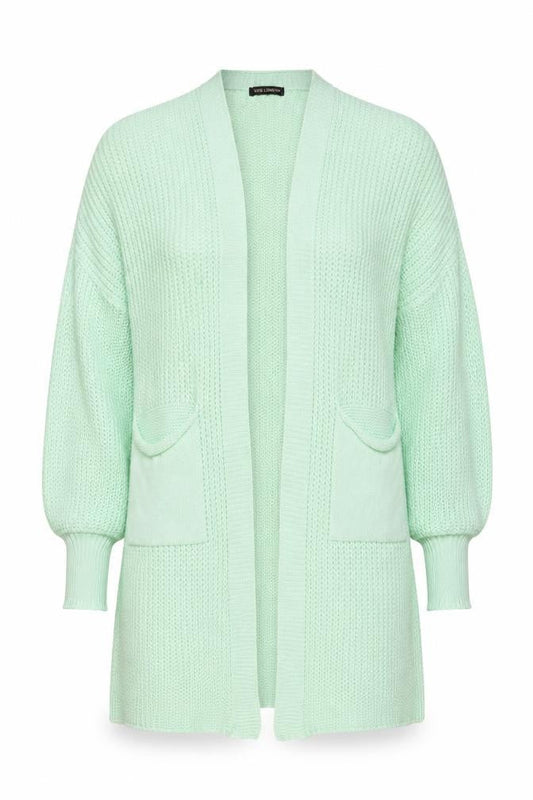 QED London Women’s Green Chunky Knit Long Cardigan Size 6