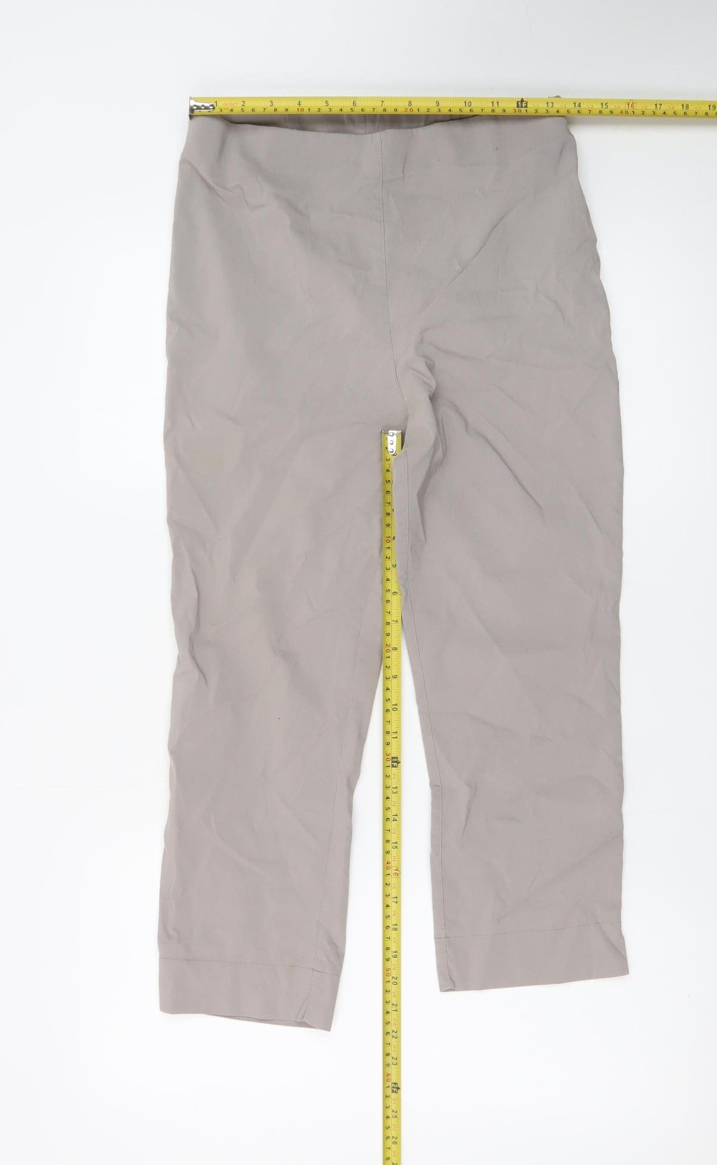 Roman Women’s Beige Cropped Stretch Trousers Size 14