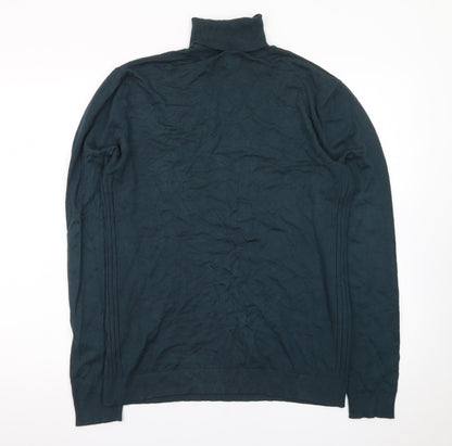 River Island Men’s Green Roll Neck Cotton Jumper M