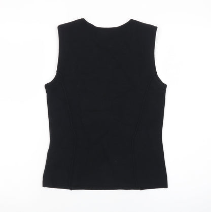 Marks and Spencer Women's Black Sleeveless Slim Fit Cotton Tank Top S