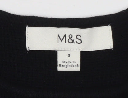 Marks and Spencer Women's Black Sleeveless Slim Fit Cotton Tank Top S