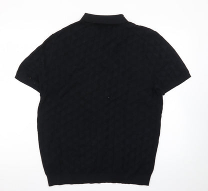 Marks and Spencer Autograph Men's Black Cotton Polo Shirt L Regular