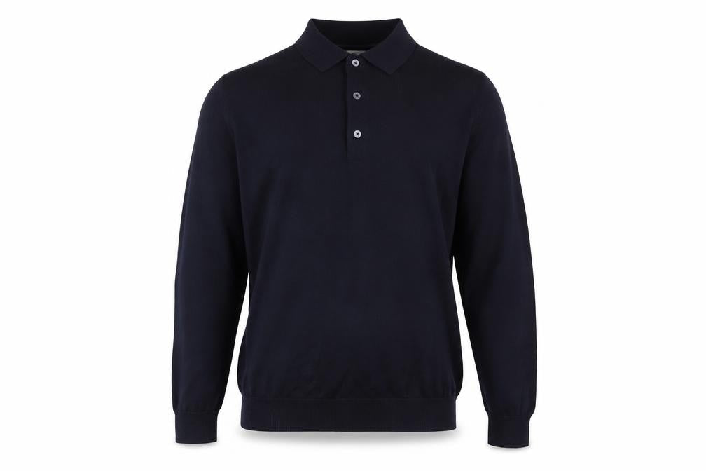Marks and Spencer Men’s Black XL Merino Wool Collared Henley Jumper