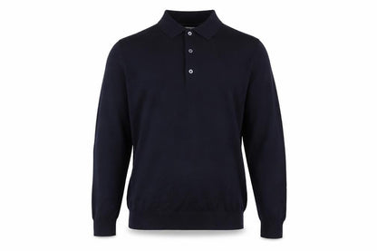 Marks and Spencer Men’s Black XL Merino Wool Collared Henley Jumper